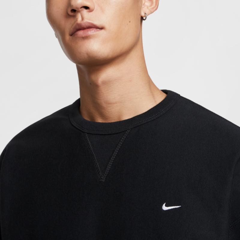 Nike Solo Swoosh Solid Color Crewneck Pullover Fleece Long Sleeve Sweatshirt Men Sweatshirt HV1087-010