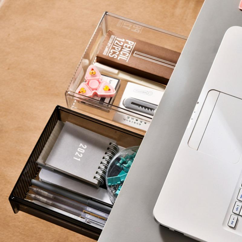 Punch-Free Drawer Style Sundries Storage Box Under The Table Home Plastic Hidden Multifunction Office Supplies Organization Bins