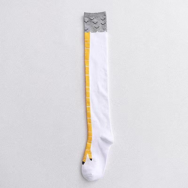 Women Funny Chicken Paw Stocking Over-knee Pressure Thin Leg Long Stockings Spring Autumn Winter Middle High School Girls Socks