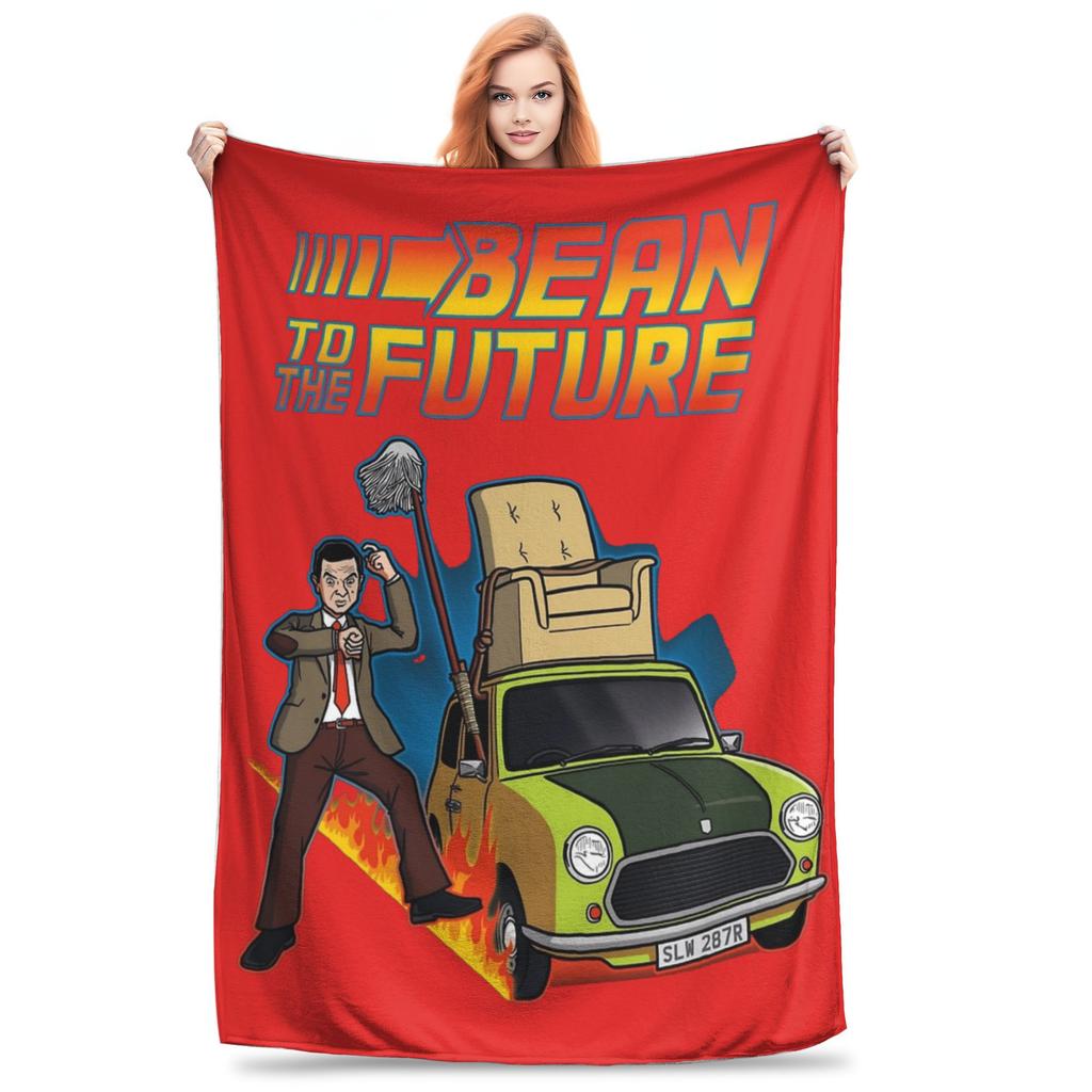Mr Beans Cartoon Blankets  Plush Funny Warm Throw Blanket for Home Restaurant Spring Autumn,