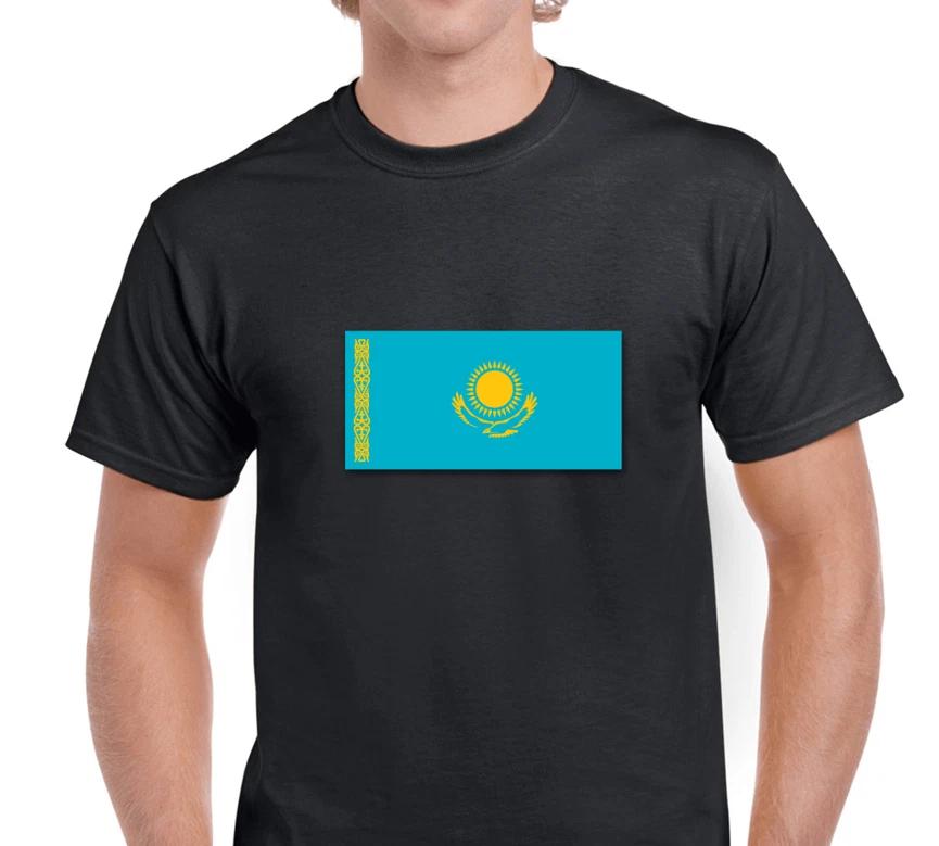 National Flag Kazakhstan Tee Shirt Russian Europe Country Pride Black T-Shirt