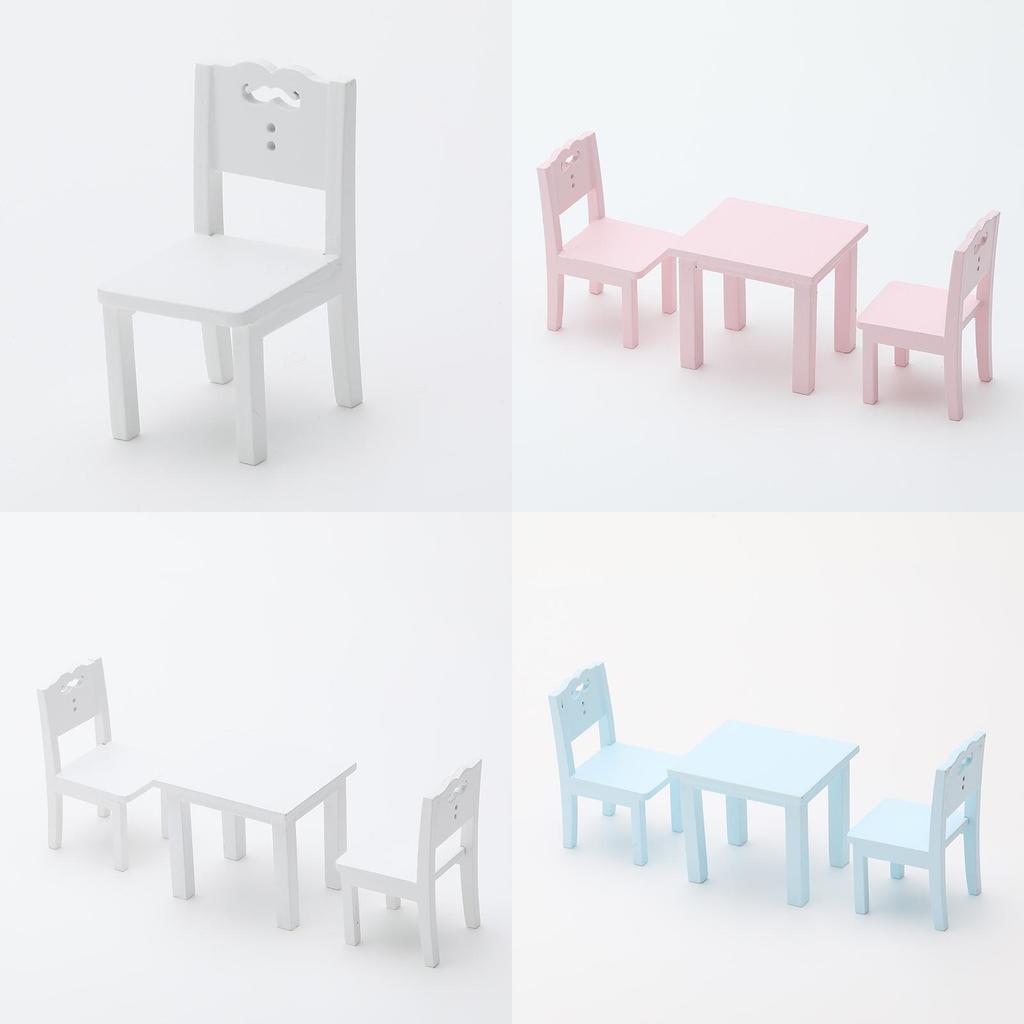 Casa de Bonecas de Madeira Mini Conjunto de Móveis Com Branco Rosa Azul Decoração de Quarto Infantil Para Crianças