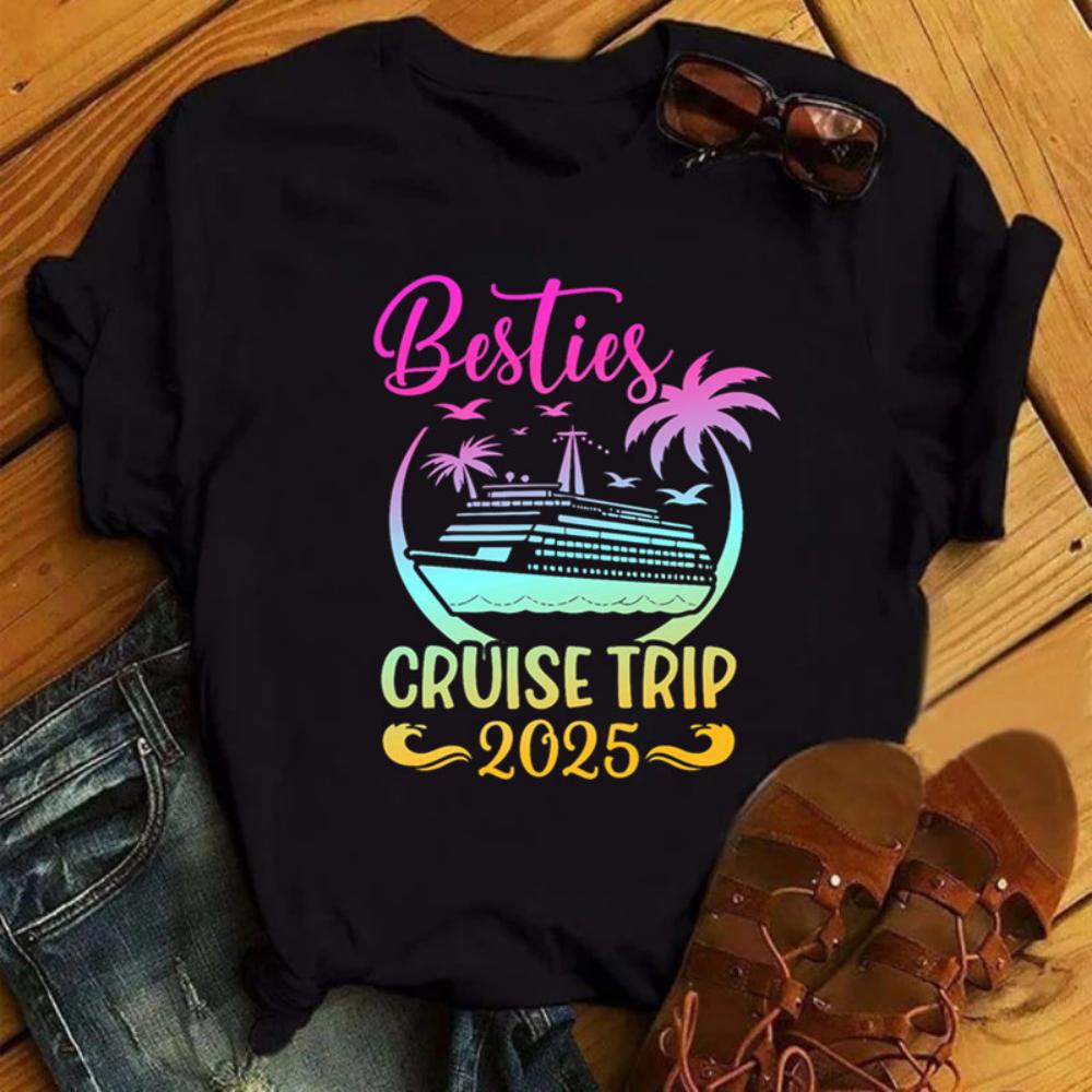 

1pc Girls Trip TShirt Soft Womens Casual TShirt Girls Trip Group Clothing Ladies TShirt Daily Travel School Streetwear 4XL