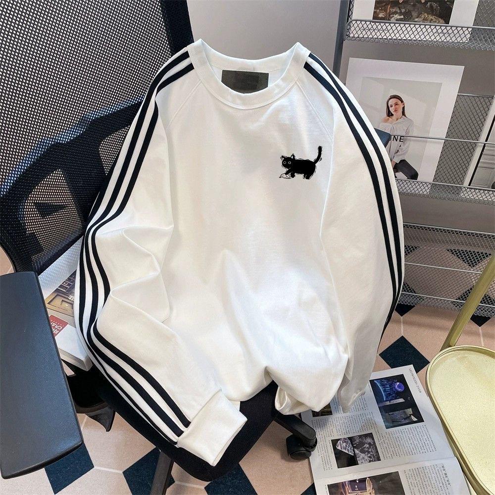 

Корейская спортивная толстовка в стиле ретро 2024: Повседневный, Свободный, Стройнящий, Универсальный Осенний Модный M