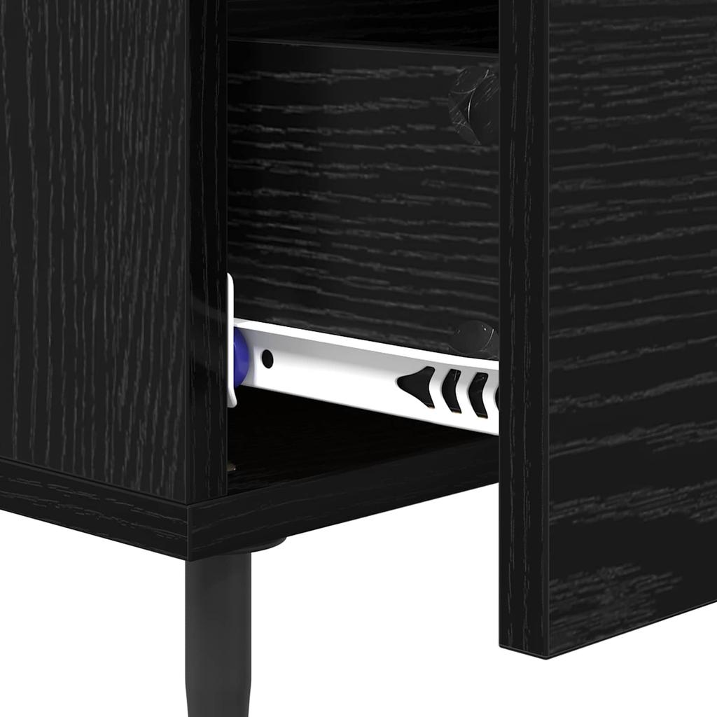 Nightstand Black Oak Effect 40 x 40 x 66 cm Particleboard