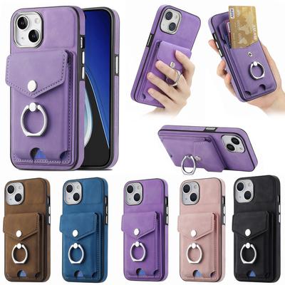 Grensoverschrijdend Nieuw Product Geschikt Voor IPhone 15 Pro Gegalvaniseerd Huidachtig Kaarthoes Telefoon Lederen Hoes Ringhouder 15 Hoes