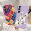 Kare Çiçek Yumuşak Silikon Kılıf Xiaomi Redmi Note 13 Pro 13C 14 Samsung A35 A55 M35 S24 Huawei Honor 200 iPhone Kamera Koruyucu Darbeye Dayanıklı Kılıf