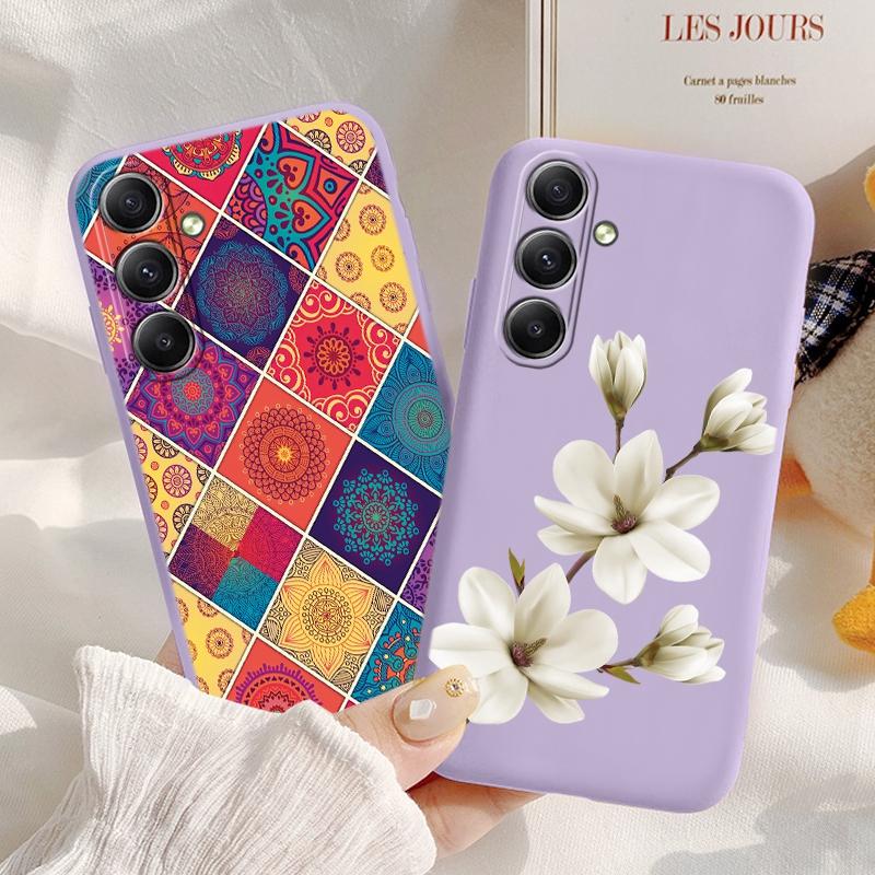 Kare Çiçek Yumuşak Silikon Kılıf Xiaomi Redmi Note 13 Pro 13C 14 Samsung A35 A55 M35 S24 Huawei Honor 200 iPhone Kamera Koruyucu Darbeye Dayanıklı Kılıf
