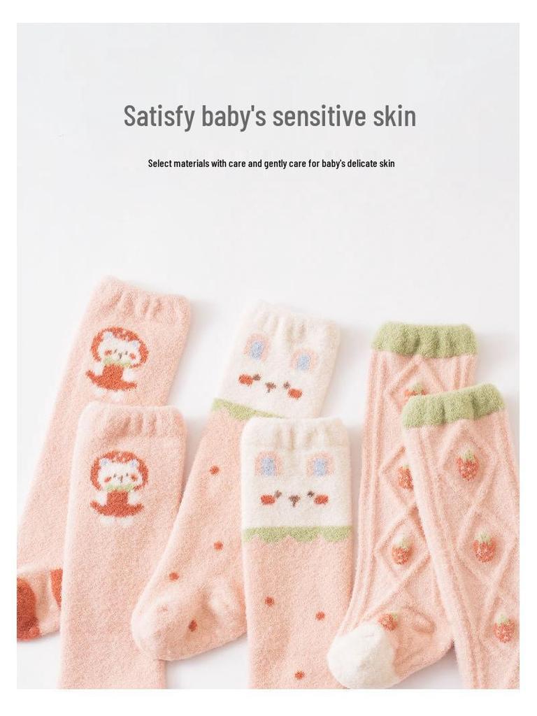 Winter Thickened Non-Slip Over-the-Knee Baby Socks 0-3 Months for Boys and Girls