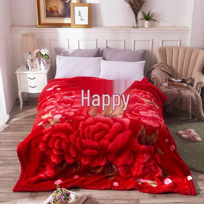 Double-Layer Thickened Raschel Blanket for Adults and Children