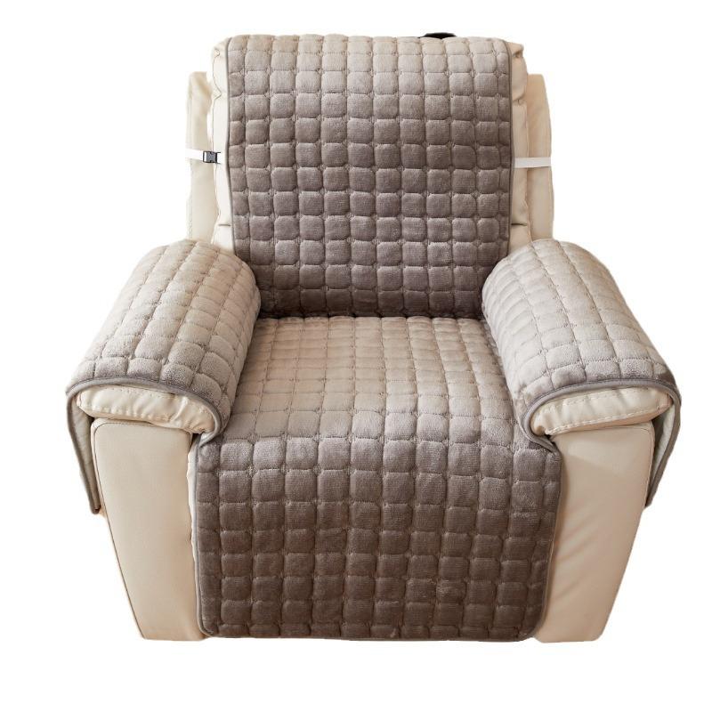 Winter-Plüsch-Volltonfarbe-Quadrat-Haustier-Sofa-Schonbezug, integrierter Sofa-Sitzbezug