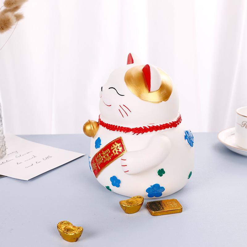 Lucky Cat Silicone Piggy Bank - Large Capacity, Anti-Drop Coin Box, Perfect New Year Gift