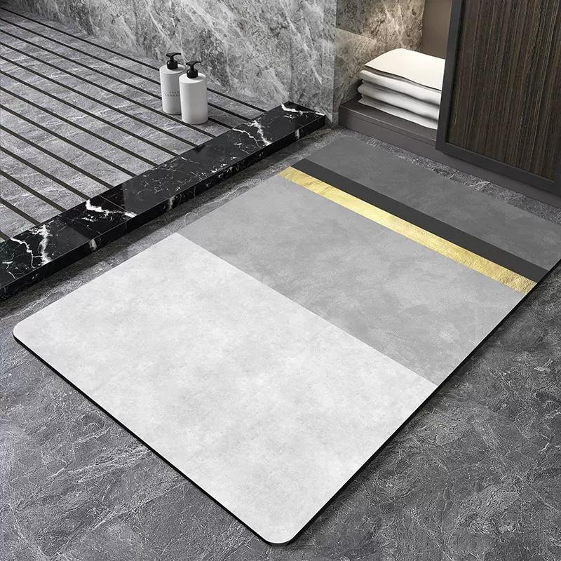 Luxury Nordic Bath Mat Super Absorbent Bathroom Mats Anti Slip Quick Dry Foot Floor Mat Shower Toilet Rug Doormat Carpet