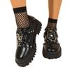 2026 Frühling Nieten Totenkopf Dunkle Kette Übergröße Lederschuhe