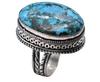 Turquoise Natural Gemstone Antique Silver Plated Ring US Size-7.5 A 784