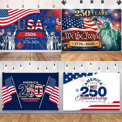 Independence Day Banner Background Cloth 250th Anniversary July 4th Celebration Poster Banner