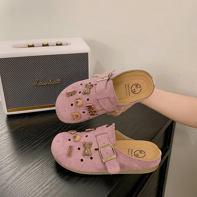 Retro Women's Closed-Toe Thick-Soled Clog Slippers - Spring/Summer 2025 Collection