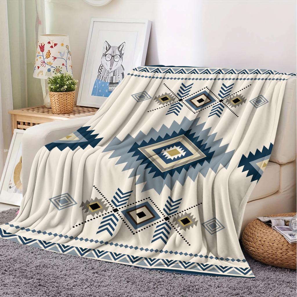 Boho Collection Printed Throw Blanket Vintage Flannel Cover Blanket Soft Cozy Sofa Napping Blanket Bed Blanket Office Blanket