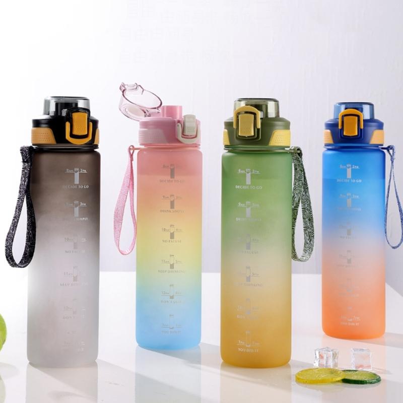 Cycling Gradients Water Bottles Large Capacity Fashion Sports Water Bottles for Gym and Outdoor Activity