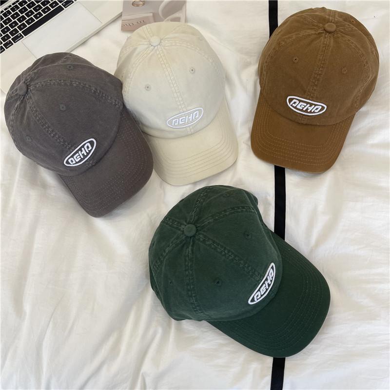 High Quality Hat Washed Cotton Cap Men and Women Couples Versatile Spring and Summer Letter Embroidery Soft Top Baseball Cap