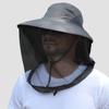 Herren Outdoor Mückenfestes Netz-Gesichtsabdeckung Fischerhut mit atmungsaktivem Polyester für Angeln Camping Wandern