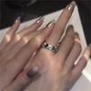 Korean Zircon Flower Geometric Ring: Elegant High-End Fashion Jewelry for Index Finger