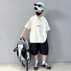Boys' Short Sleeve Polo Shirt & Five-Point Shorts Set - Trendy Summer Sportswear Two-Piece Set