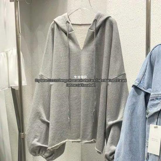 2024 Korean Style Women's Hooded Long-Sleeve Sweatshirt - Versatile, Loose Fit for Spring and Autumn