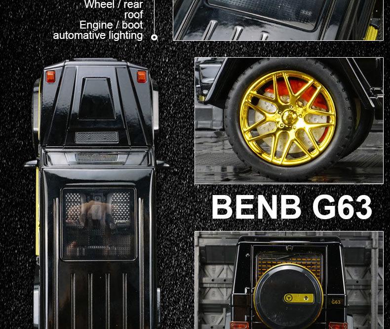 Jinlifang G63 Off-Road Alloy Model: Sound & Light, Six-Opening Doors, Pull-Back Feature for Kids
