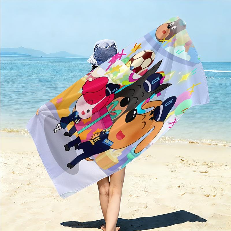 1Pc Police Party Celebration Beach Towel Microfiber Beach Towel Thin Absorbent For Beach Swimming Yoga Bath Sports 0917146