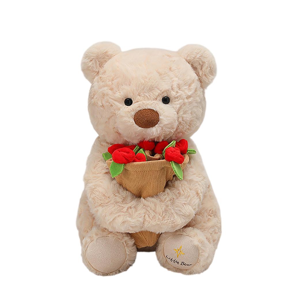 Sorte Bären-Rosen-Hut Kinder Plüschtier Puppe, Entzückendes Geschenk für Kinder, Weiches Stofftier