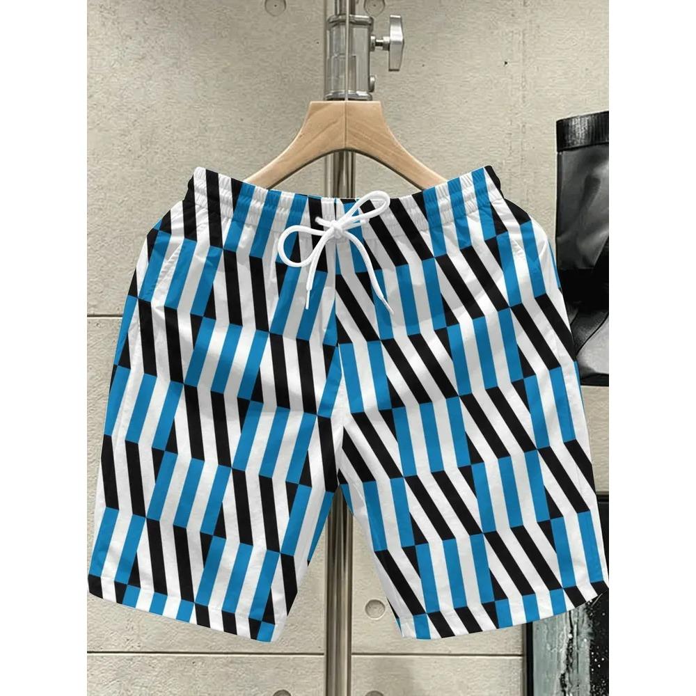 Pantaloncini larghi alla moda, comodi, taglie forti, con coulisse, 3D, da uomo, creativi, colorati, estivi, per il tempo libero, per le vacanze, freschi, versatili per l'uso quotidiano