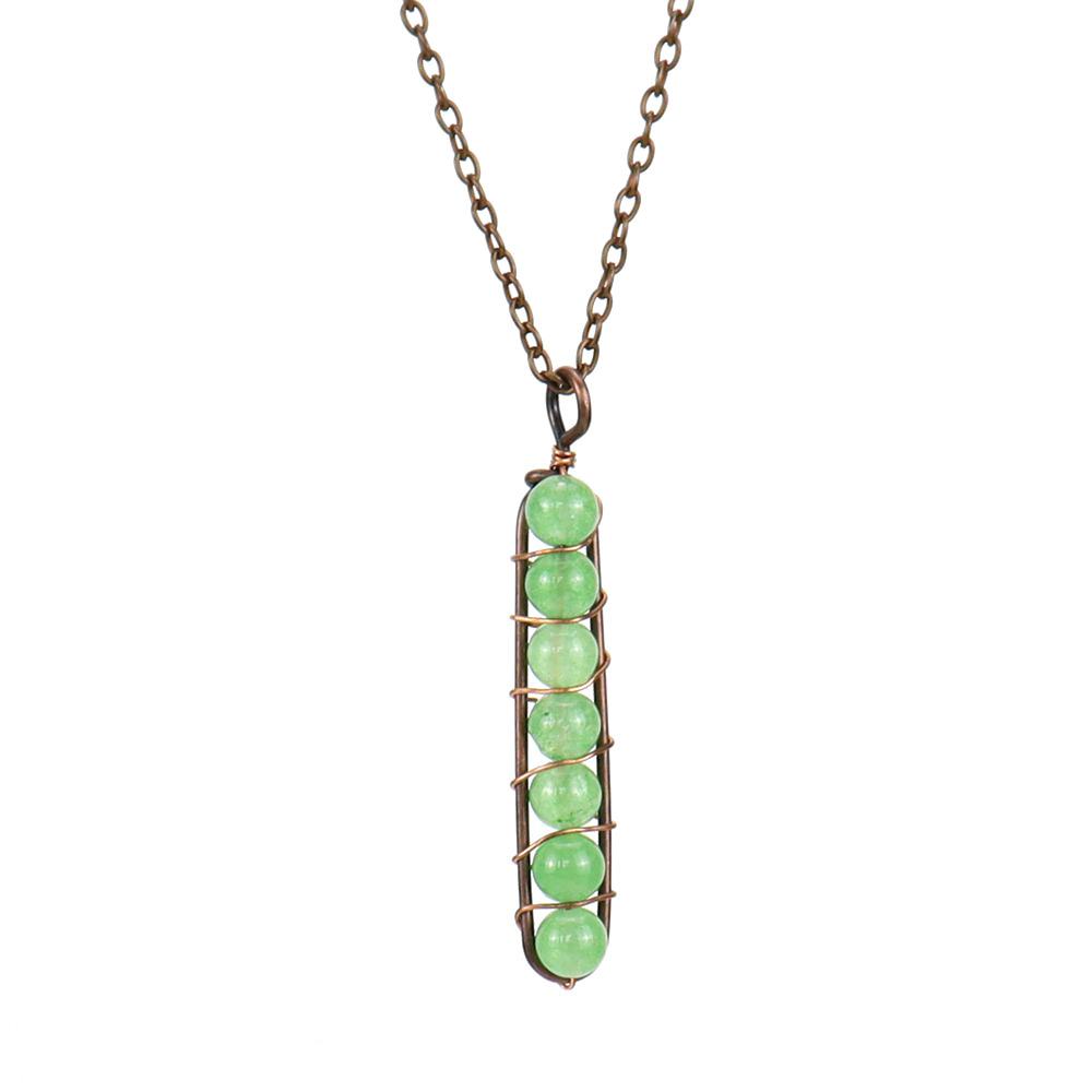 Vintage Hand-Wound Colorful Beaded Crystal Amethyst U-Shaped Pendant Necklace N121