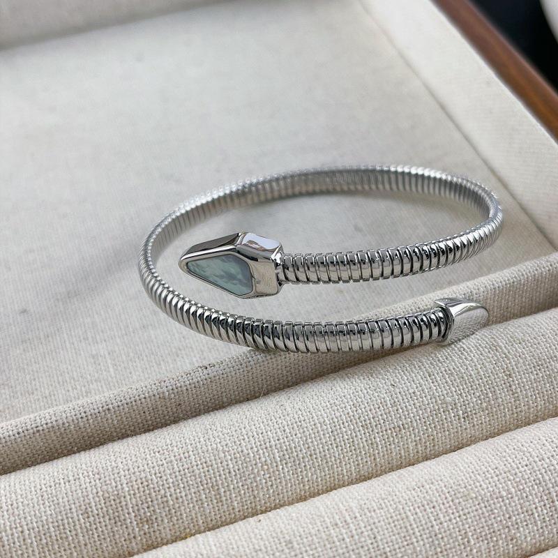 Versatile Zirconia Serpent Open Bracelet - Stylish & Elegant Hand Jewelry for Daily Wear