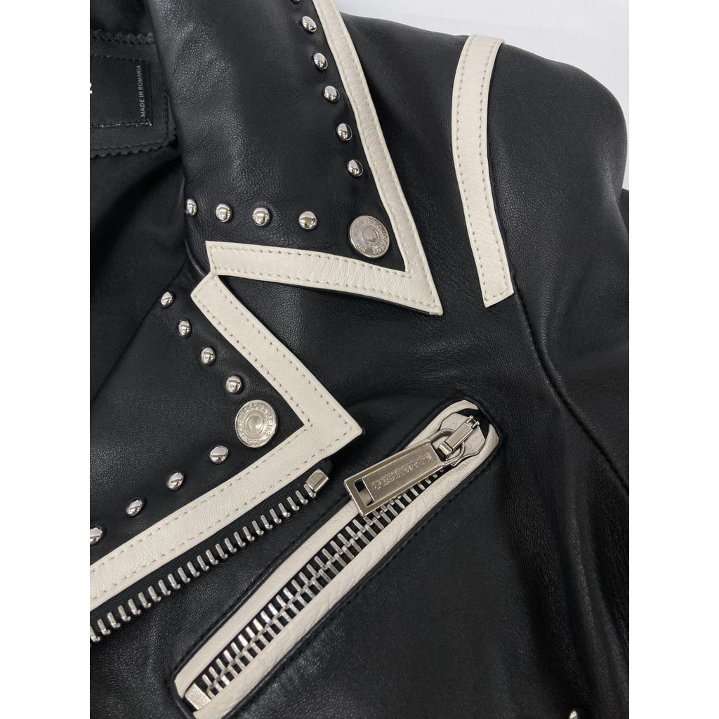DSQUARED2 [Domestic Regular] S75AM0635 Studs Decorated Double Riders Jacket Jacket 38 blackUsed