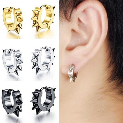 1 Par Personalidad Remache Acero de Titanio Punk Pendiente de Tachuela Pendientes de Aro Góticos Moda Unisex Hebilla de Oreja Aguja Afilada