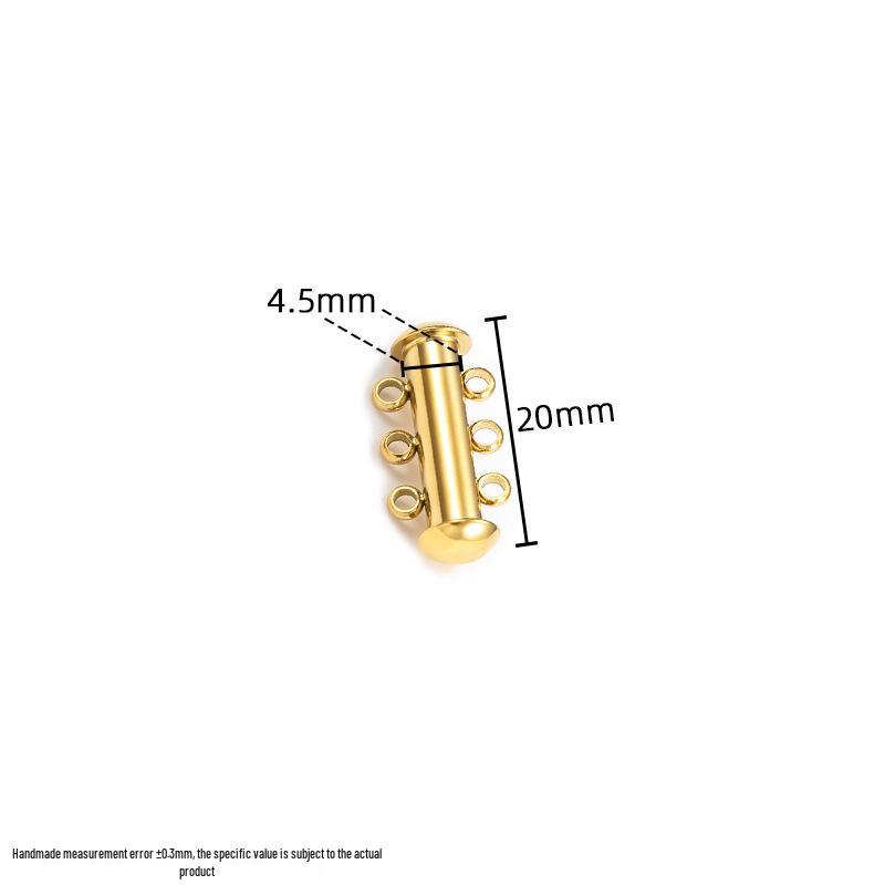 18K Vacuum-Plated Stainless Steel Dual/Triple Row Snap Buckle Clasp for DIY Necklace/Bracelet Jewelry