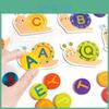 Matching Letter Wooden Puzzle With Interactive Blocks For Kids Learning Develope