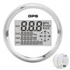 85mm Speedometer Digital GPS LCD 8 Color Backlight 0‑999 Knots KM H MPH 12V 24V White Dial Sliver Frame