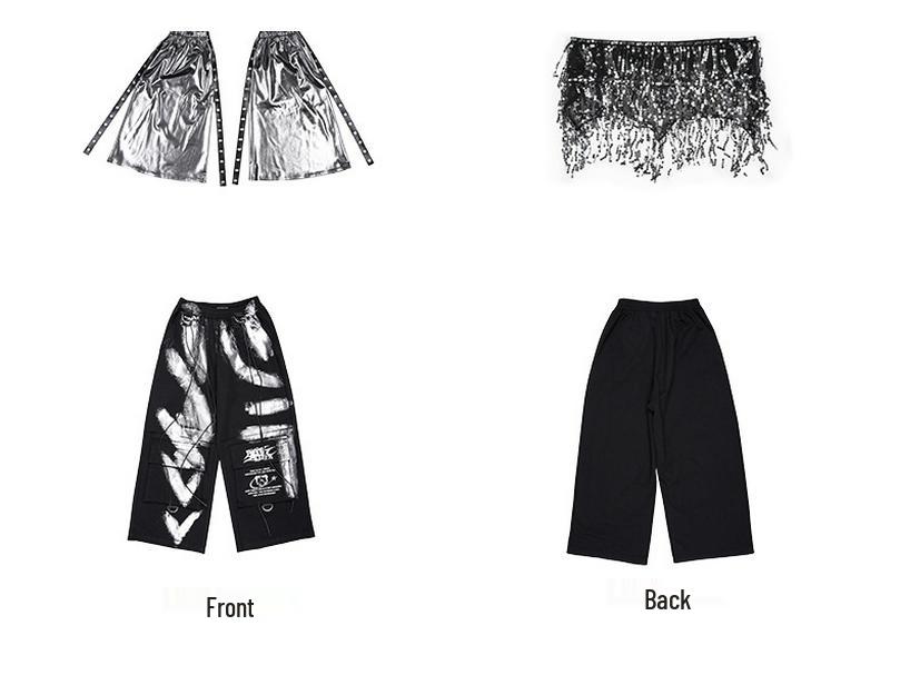 Mädchen Jazz Dance Set mit langen Ärmeln – Trendiges Sommer Street Style Outfit