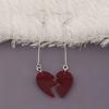 1 Pair Dangle Earrings Long Combinable Heart Shape Personality Decorative Anime Cosplay Props Lovers Gift Bizarre Adventure Clip Earrings