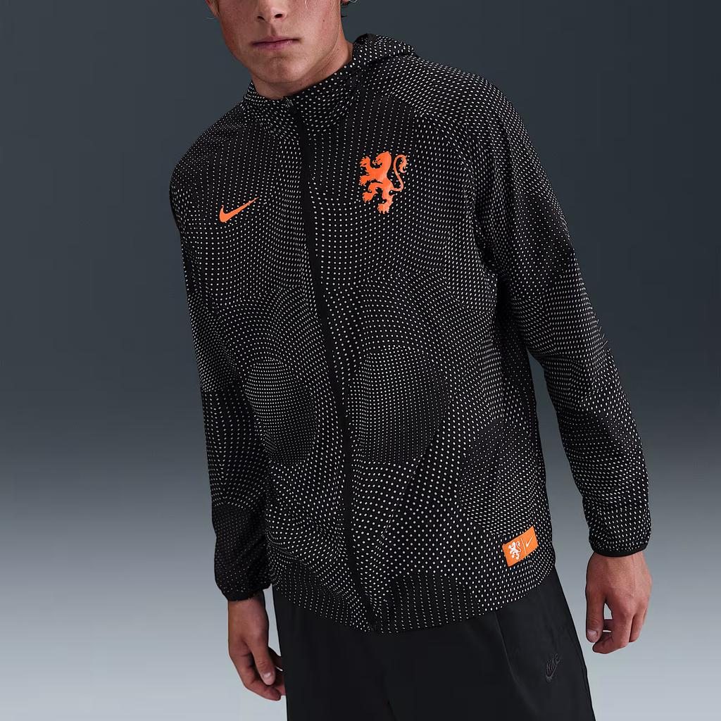 Nike Netherlands Aireez Soccer Print Hooded Zip Waterproof Jacket Men Jackets HM3842-010