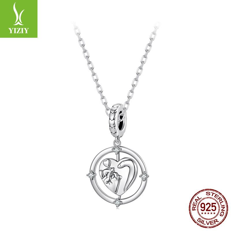 A Family Of Three Pendants Cross-Border E-Commerce 925 Silver Love String Beads Diy Bracelet Accessories Mother'S Day