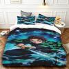 3D Hot sale anime Demon Slayer duvet cover and pillowcase kids' double bed bedding set home bedroom decor gift for boys Girl