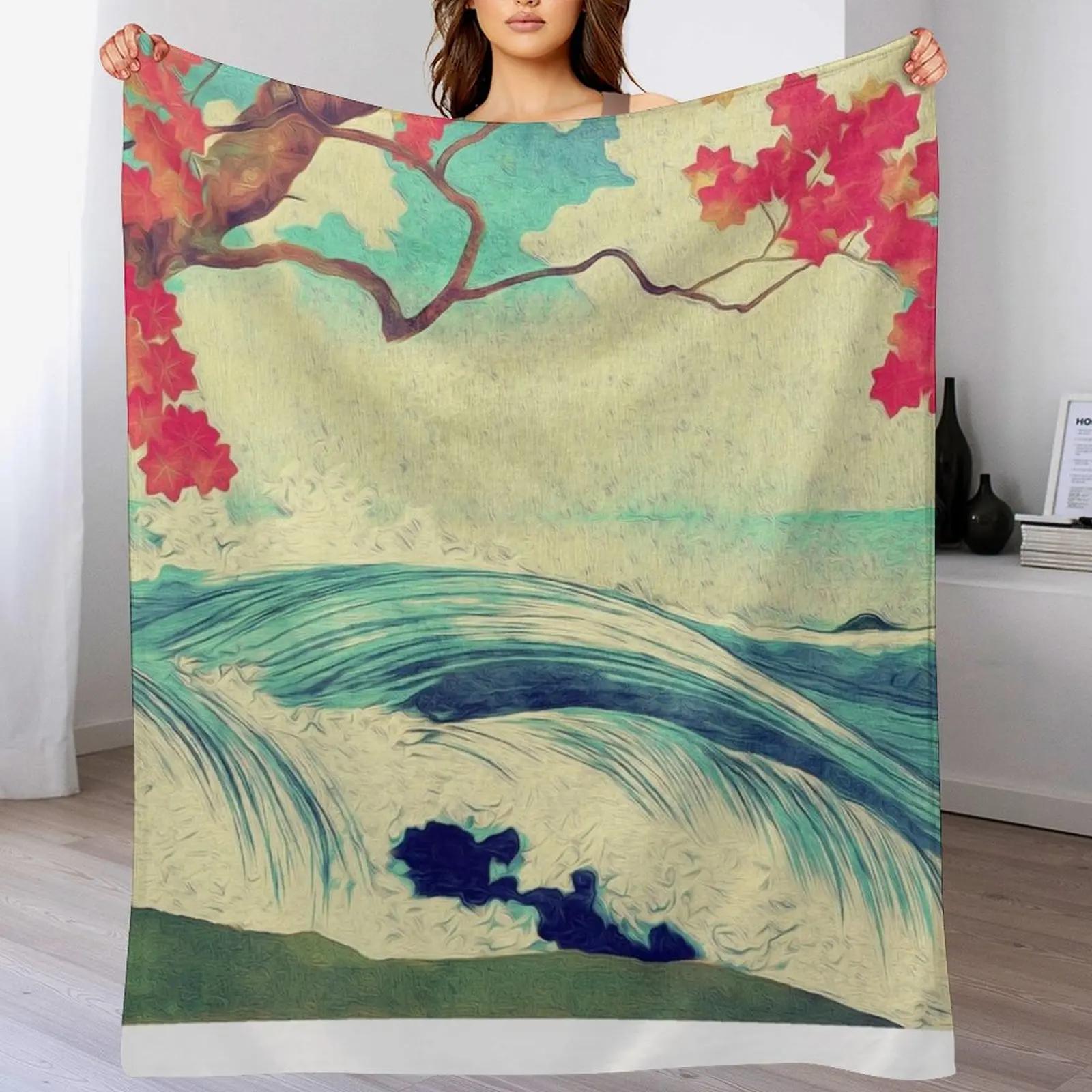 

New Waking to the Wild and Beautiful Ocean of Dhin Nature Landscape Throw Blanket Fade Resistant Durable Throw Blanket 102x76cm(40x30in)