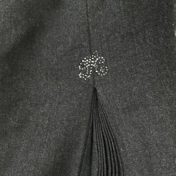 USED/Made In Japan Itariya Slit Long Skirt 9 M Dark Gray Side Zipper Bijou Italiya