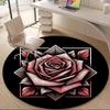 1 Stück Rose Blüte Büro Runder Teppich, Unter Bürostühlen Schlafzimmer Wohnzimmer Heimdekoration, Raumdeko