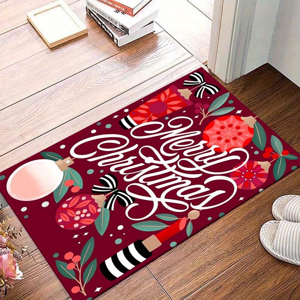 

1pc Merry Chrismas Area Rug, Slip-Resistant, Easy-Clean, Stain-Resistant, Perfect for Cozy Living Rooms, Bedrooms, Kitchens, Offices, and Ho 60cm by 90cm