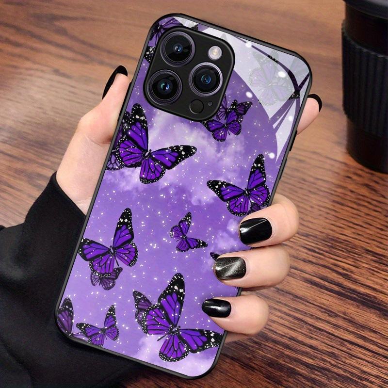 IPhone 16 Case Purple Butterfly 17 Pro Max Tempered Glass Case 17 AIR Protective Case 15 Pro apple 17