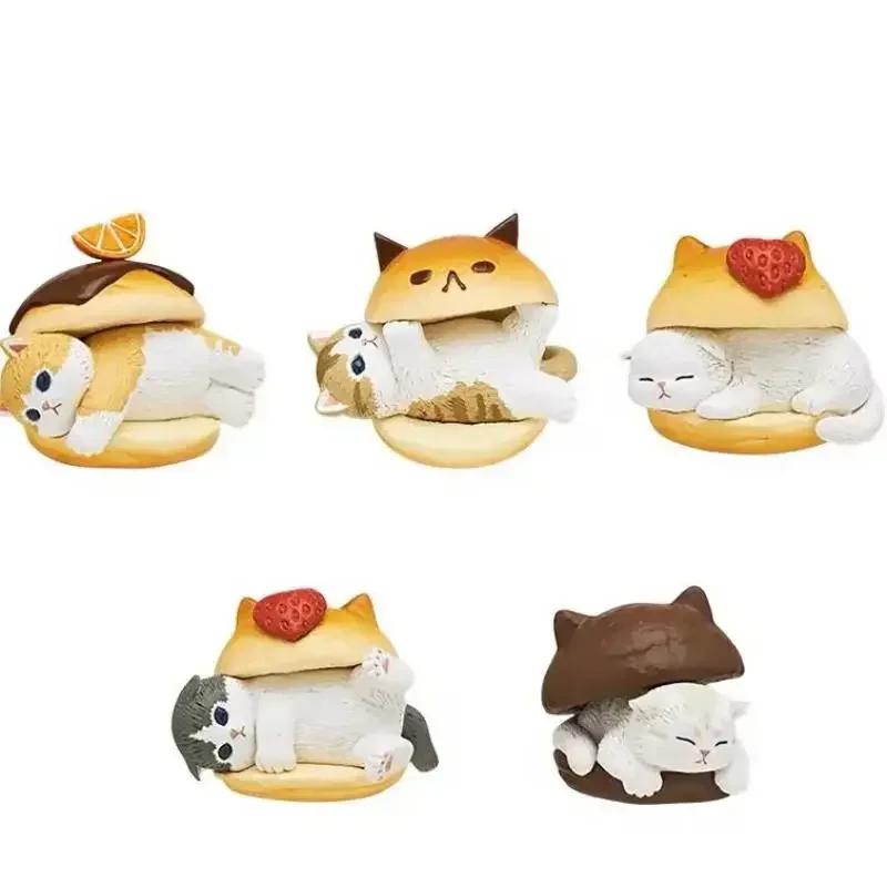 Mofusand Cats Figures Maritozzo Cat Action Figure Gashapon Sandwich Bread Q Version Kawaii Gifts Model Toy for Kids